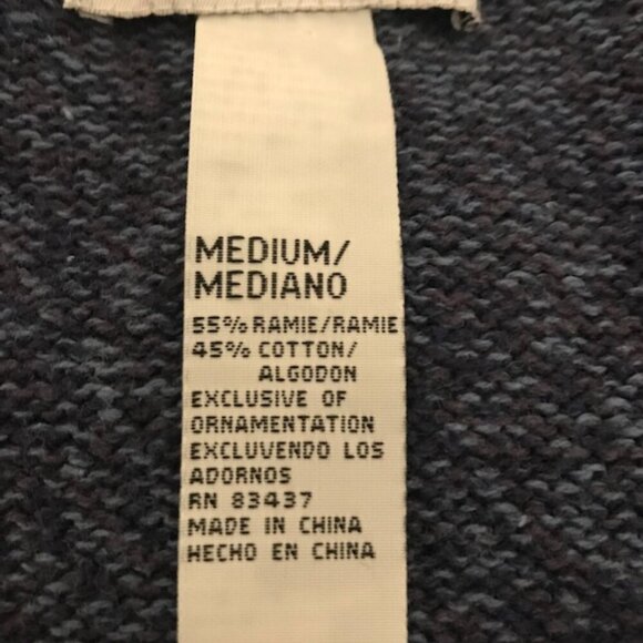 Tiara International Women's Blue & White Snowflake Zip-Up Holiday Sweater Medium - Picture 5 of 8